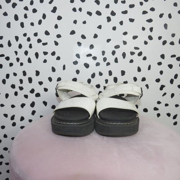 Wonder Nation White Glitter Open Toe Girls Platform Sandals - Picture 3 of 8